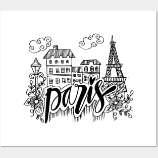 Hand Drawn Symbols Of Paris Posters and Art